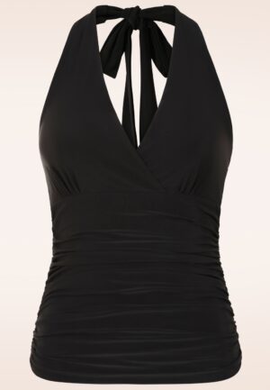 Topvintage exclusive ~ Valentina slinky haltertop in zwart
