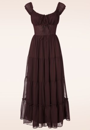 Ally midaxi jurk in diep bordeaux