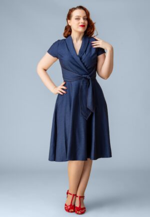 Topvintage exclusive ~ Emma swing jurk in blauw