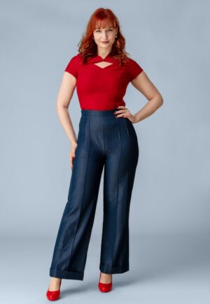 Topvintage exclusive ~ Alma pantalon in blauw