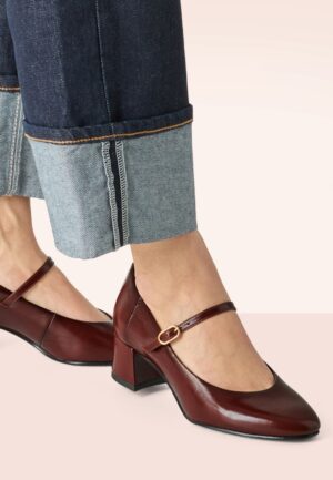 Marie lederen pumps in cognac