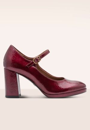 Maddy vegan lak pumps in wijnrood