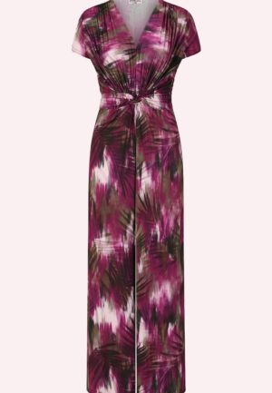 Topvintage exclusive ~ Livia Faded Tropical Print jumpsuit in paars