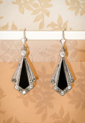 Art Deco emaille oorbellen