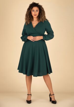 Topvintage exclusive ~ Helaine swingjurk in bosgroen