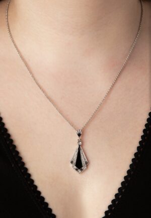 Art Deco ketting in zwart