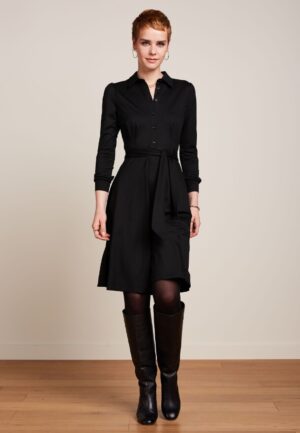 Sheeva viscose jurk in klassiek zwart