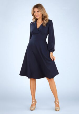 Topvintage exclusive ~ Helaine swingjurk in marineblauw