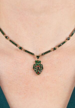 Art Deco ketting in smaragdgroen