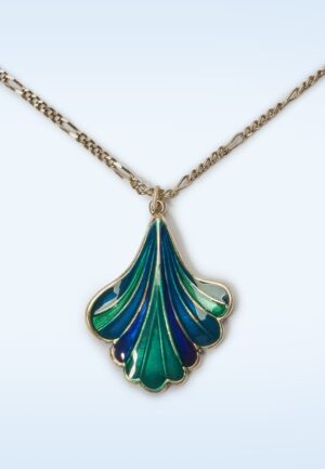 Ginko Leaf ketting in blauw en groen