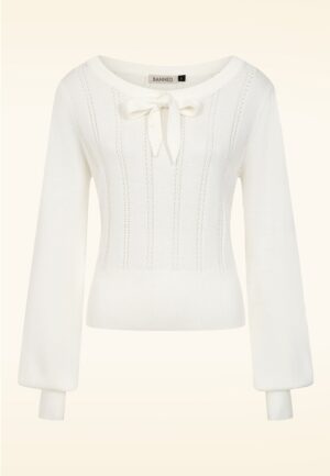 Laci Chevron gebreide top in ivoor