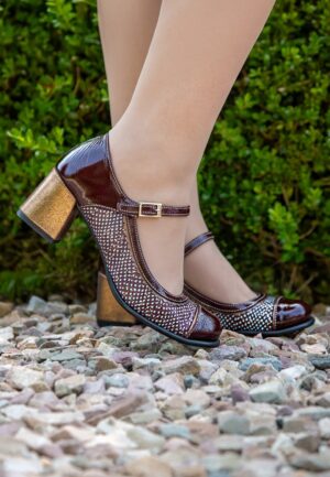 Juliet Mary Jane Spot pumps in bordeauxrood