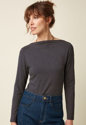 Marina Piper top in inktblauw