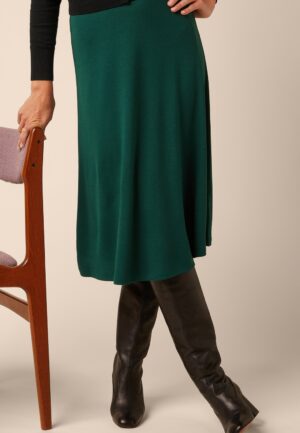 Juno Milano Crepe midi rok in botanisch groen
