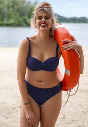 Mid Waist bikinibroekje in inktblauw
