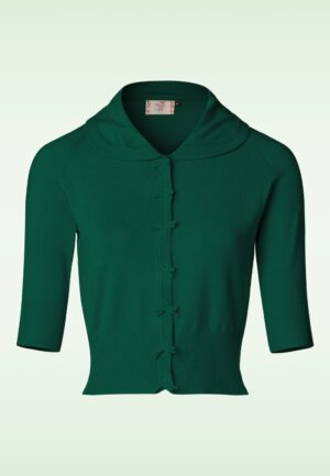 April vest met strik in donkergroen