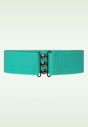 Lauren Vintage stretch riem in licht teal