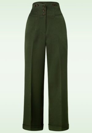 Girl Boss broek in donkergroen