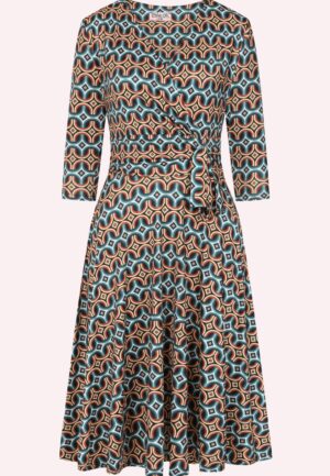 Topvintage exclusive ~ Aria Geo swing dress in multi